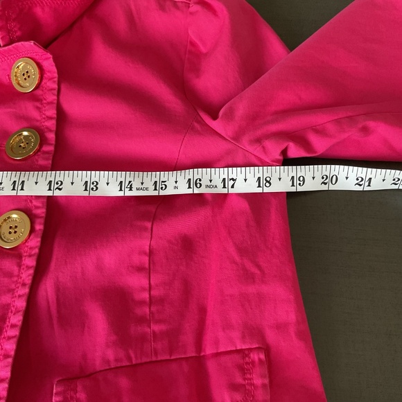 RARE Juicy Couture Fuchsia Trench Coat Vintage 3/4 Sleeve Style Vintage Y2K, S - Picture 7 of 13